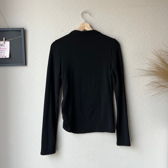 OddMuse The Ultimate Muse Black Long Sleeve Knitted Ruched Top Size Small - Picture 8 of 9